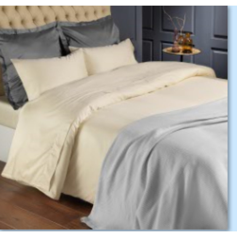 Queen Size White Cotton Solid Sheet Set