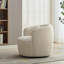 Fauteuil d'appoint rembourré pivotant demi-tonneau avec coussin-633254017