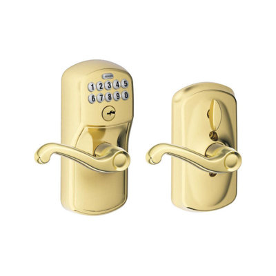 Schlage Bright Brass Steel Electronic Entry Lock