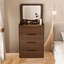 Bureau de coiffeuse 3 en 1 avec miroir rabattable, petit ensemble de coiffeuse avec bureau en verre visible, coiffeuse de maquillage compacte avec 3 tiroirs, coiffeuse pour chambre à coucher-1298832258