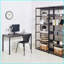 Bureaux, bois contemporain & amp; Bureau d'ordinateur en métal | Noir et noir Gris rustique | Panneau écologique E0