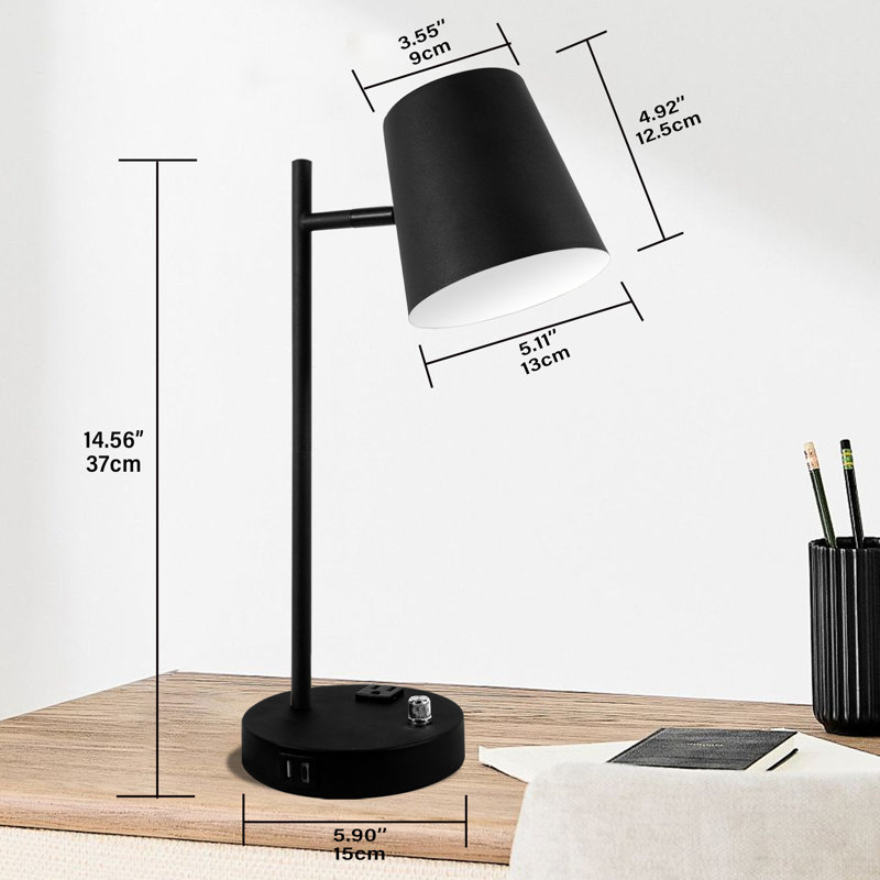 14.56'' adjustable desk lamp & USB-C + USB-A interface