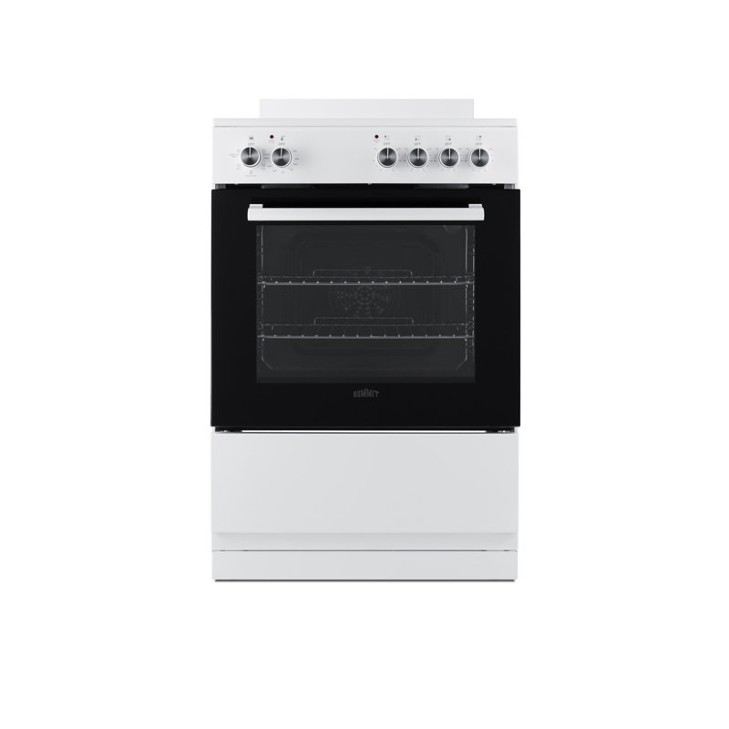 Summit Appliance 24" W Electric Smooth-Top Range, White/Black