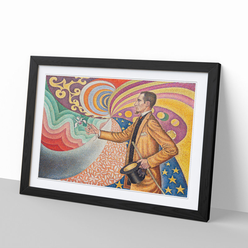 Portrait of Felix Feneon by Paul Signac - Picture Frame Painting, 48cm H x 65cm W x 2cm D, Black Framed