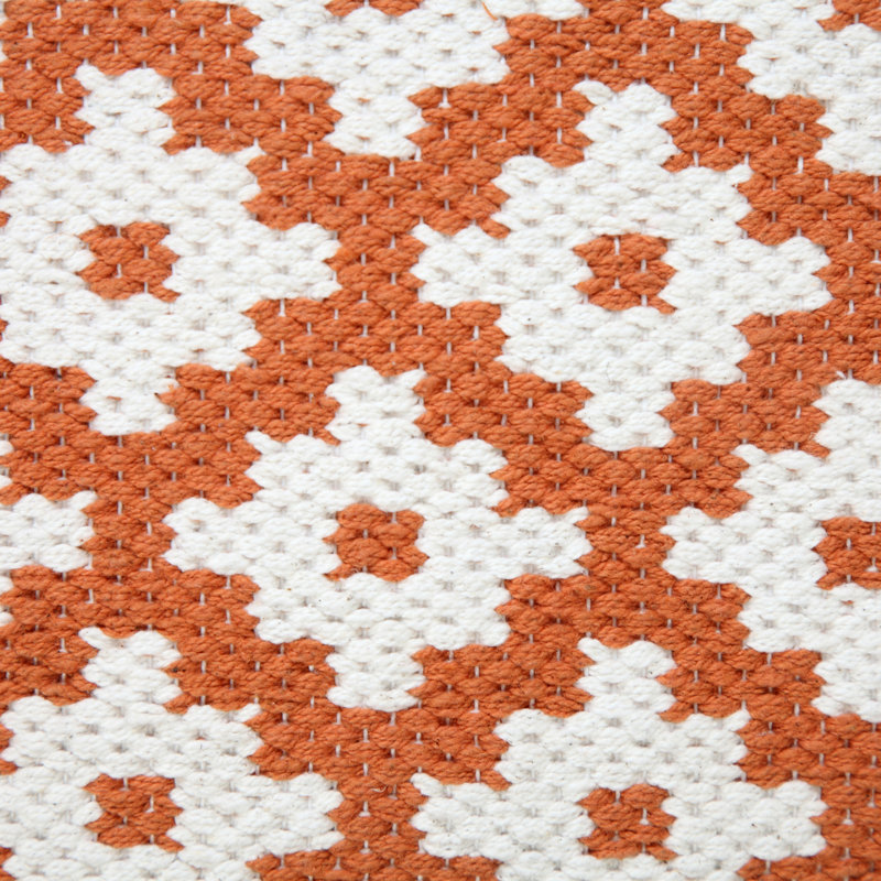 Ensemble de housse de coussin et insertions en mélange de coton à formes géométriques orange, Orange