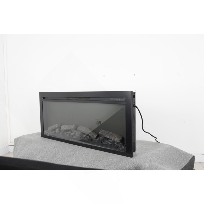 44 Inch Wall Recessed Electric Fireplace With Remote And Imitation Flame , LED Light Heater