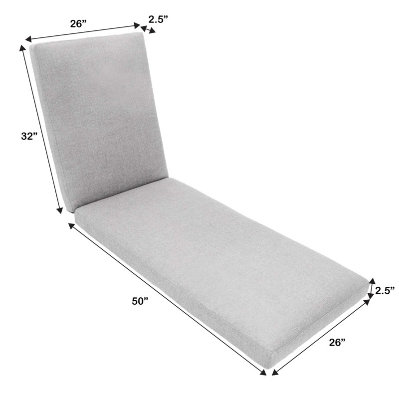 Eddie Bauer Outdoor Chaise Lounge Cushion, Sunbrella Fade & Water Resistant for Pool-Side Chaise Loungers & Deck Recliners