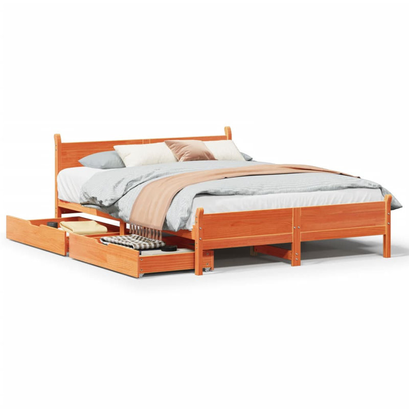 Storage Bed, Kingsize (5'), Wax Brown