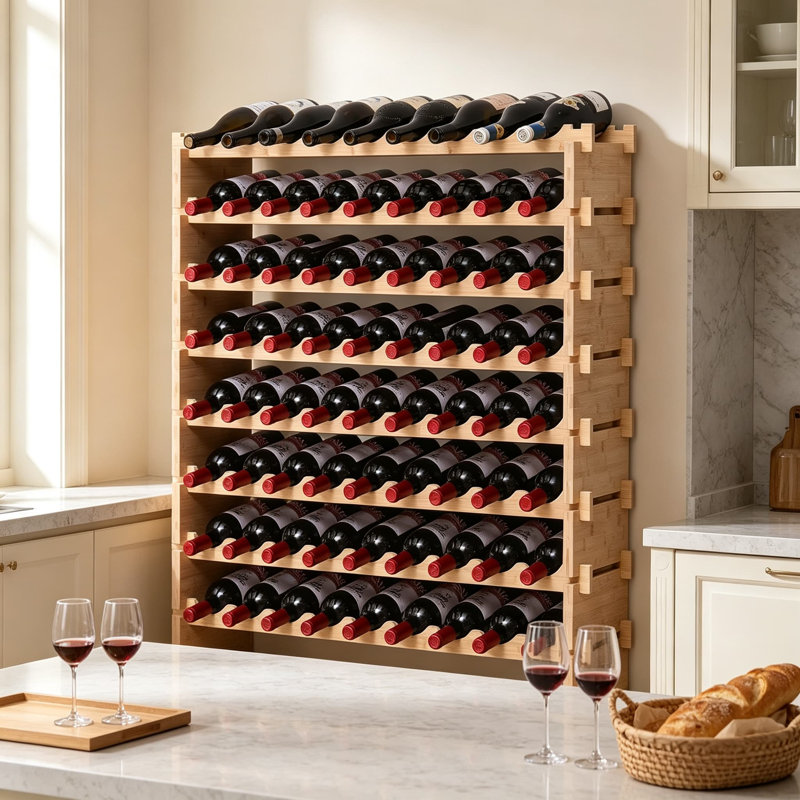 Support à vin empilable en bambou pour bouteilles de vin, refroidisseur à vin en bois naturel et étagère pour bar à domicile