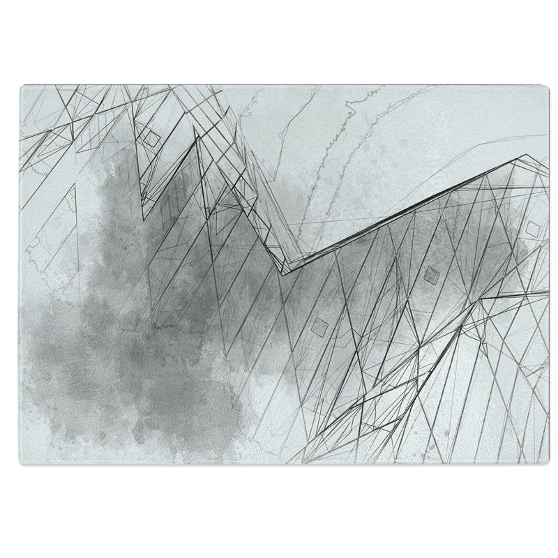 Tempered Glass Architecture Sketch Vol.6 Chopping Board, 39 cm W x 28.5 cm L