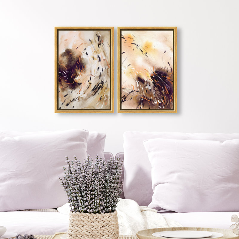 Floating Autumn Set Set by Oliver Gal, 74"H x 50"W, Gold Floater Frame