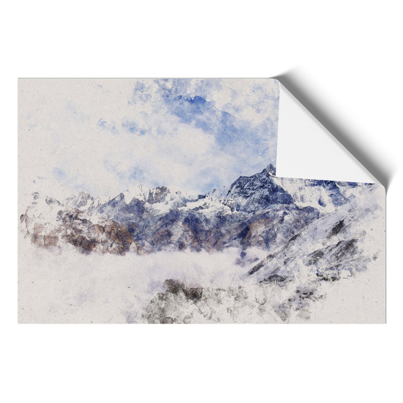 Mountain View Watercolour - Frameless Print, 21cm H x 30cm W x 0.1cm D