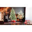 Arbre de Noël de Noël 72 pouces avec 300 lumières DEL pré-enfilées, 988 pointes de branches mixtes, 66 branches de pin, installation sans effort à charnières et base de 6 pi à lumière blanche