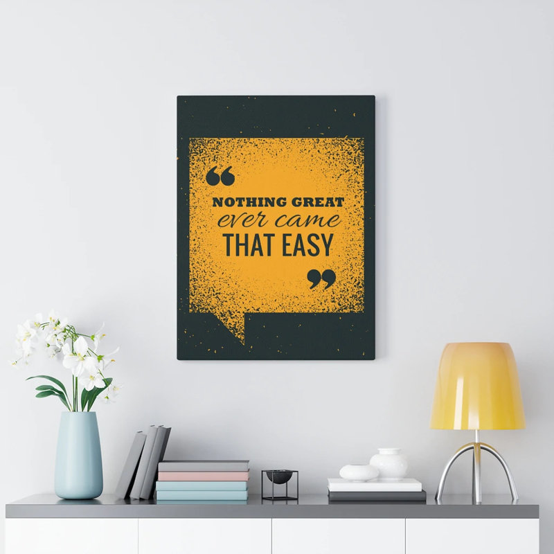 Art inspirant, citation sur toile, rien de grand jamais fait, art mural, H 24 po x l 18 po
