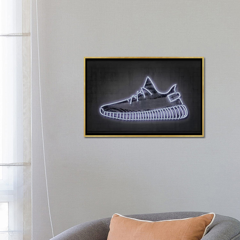 « Sneaker Y » par octave Mielu-impression d’art graphique, Pas de tapis, H 18 po x l 26 po x P 1,5 po, Toile encadrée d'or