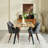 Shivani 5-Piece Modern Dining Set with 63'' Wavy-Edge Table and Upholstered Chairs-105491101-105491102