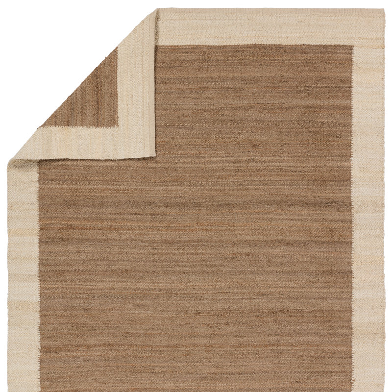 Rectangle Neruda Hand Loomed Jute/Sisal Area Rug in Brown/Beige, Rectangle 5' x 8'