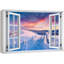 Fenêtre de paysage «Window View Sunset Aérien Snow Mountain Range Sunset Nature Scenic Landscape» sur toile-98448804
