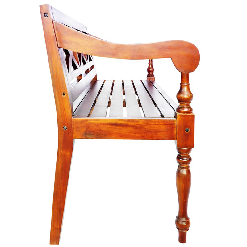 Broaddus Solid Wood Bench, Dark Brown