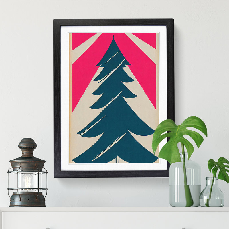 Christmas Tree Pop - Single Picture Frame Print, 34cm H x 25cm W x 2cm D, Black Framed