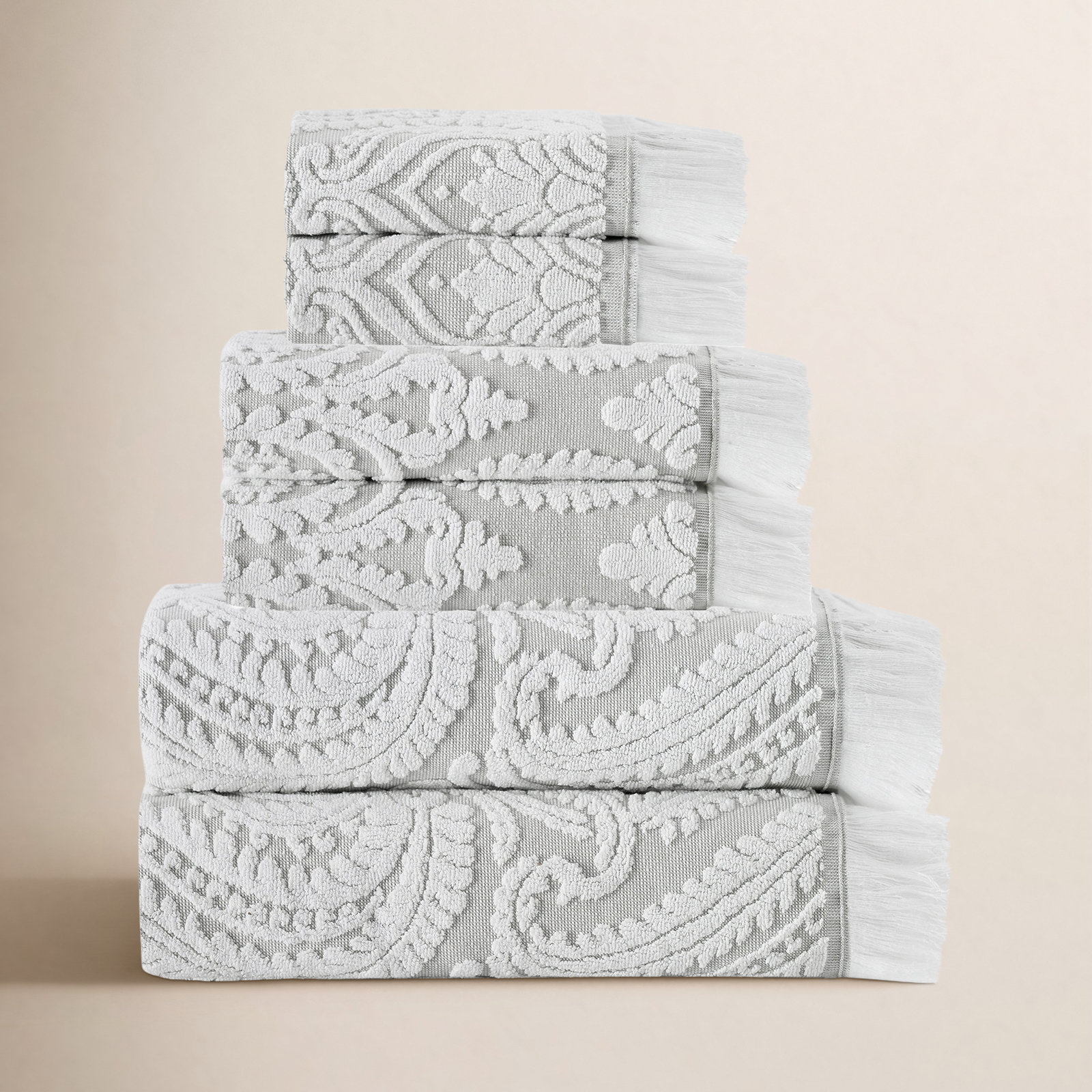 Devon Turkish Cotton Midweight Jacquard Mulit-Size Set, Beige