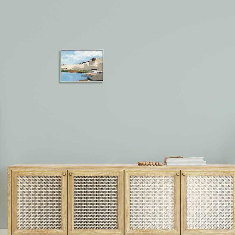 «Seaside Cliff», art abstrait numérique par estampe par Ethan Harper, H 11 po x l 14 po x P 1,5 po