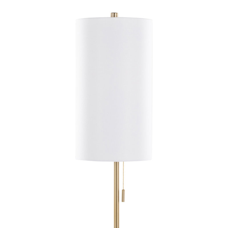 Kelci 62" Gold Metal Floor Lamp, Plated Gold