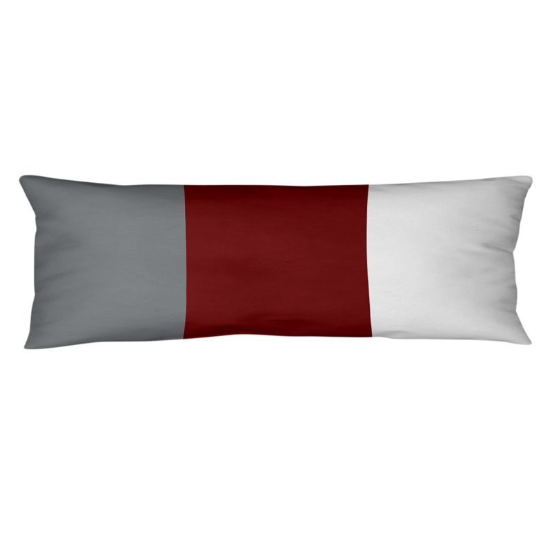 Coussin de corps à rayures (avec insert amovible) Minnesota, Acle,Dark Grey/Maroon Middle