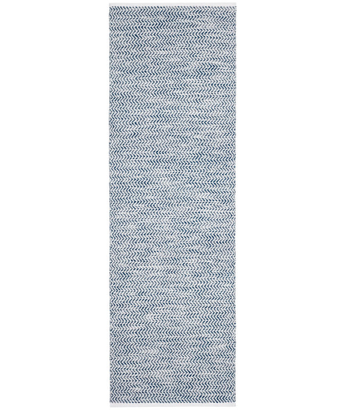 Coastal Blue Handwoven Indoor/Outdoor Rug, Runner 2'6" x 8'