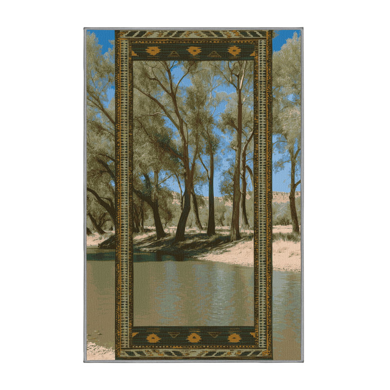  Tapis lavable Cottonwood Tree Southwestern, Tapis de couloir 2 pi x 5 pi