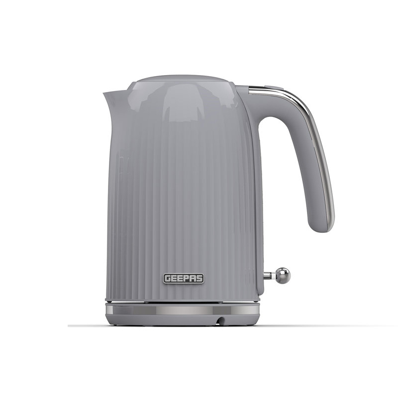 GEEPAS Fluted 1.7L Electric Kettle | Cordless Jug Kettle with Rapid Boil Auto Shut Off & Boil Dry Protection | 360° Rotational Base, Removable & Washable Filter for Hot Water Coffee Tea | 3000W