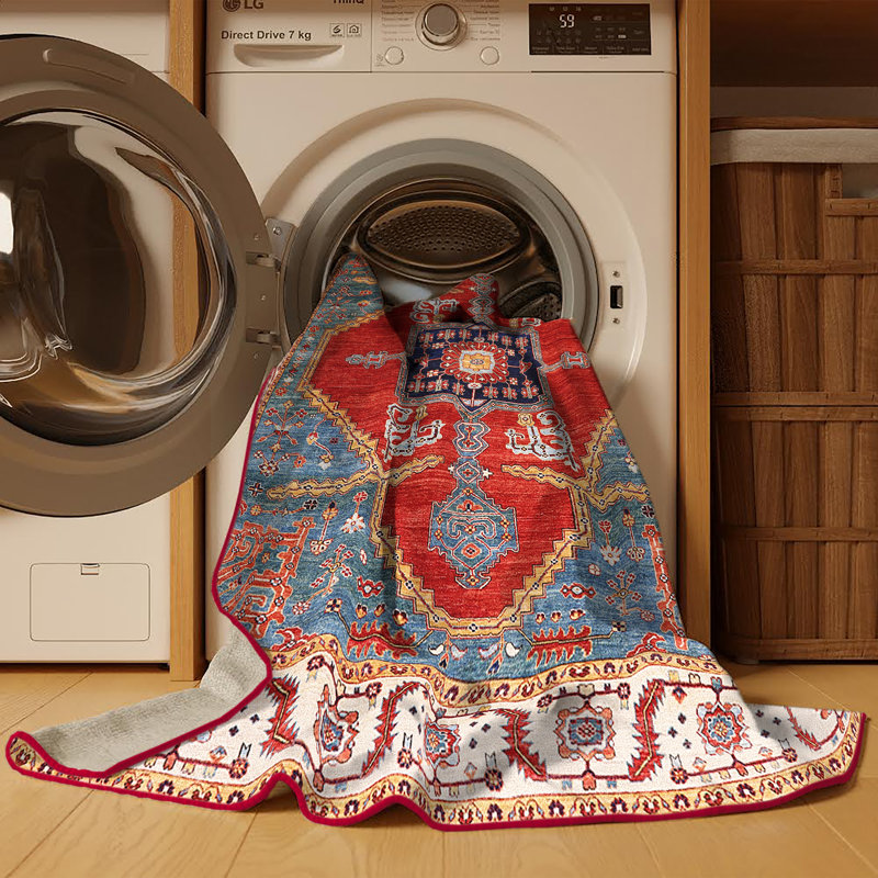 Tapis marocain tissé à la machine, Rectangle 4 pi x 6 pi