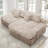 118" Boneless Sectional Couch, Oversized Sofa, Beige-1086632901-1088287431