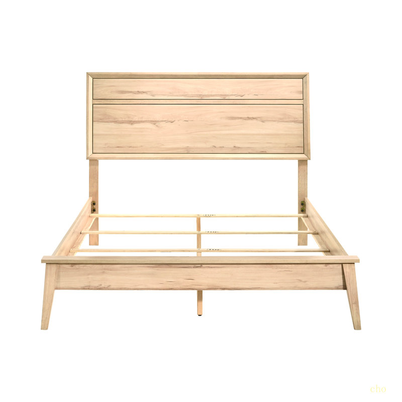 Mobilier de chambre à coucher en bois de chêne naturel de style classique avec grand lit de style classique 1 pièce