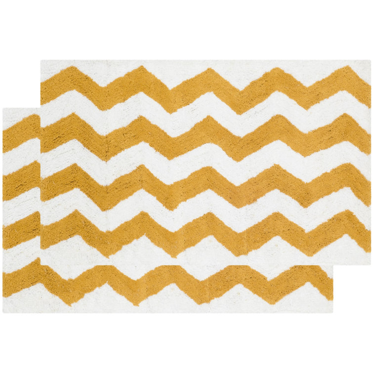 Wadley Plush Master Bath Hand Tufted Cotton Chevron Rug
