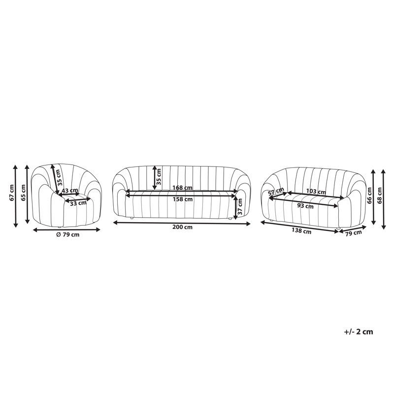 Malung 3 Piece Sofa Set