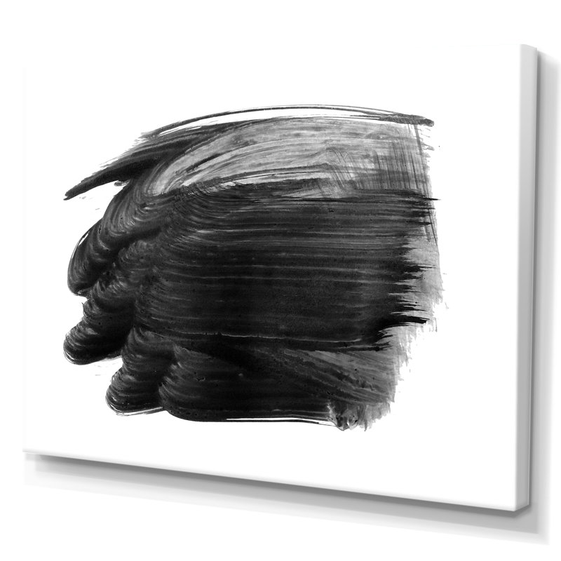 «Black Abstract Waves», reproduction sur cadre flottant sur toile, H 8 po x l 12 po x P 1 po, Toile tendue