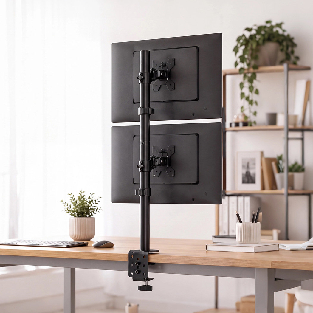 B&Q - Dual Monitor Arm Adjustable Desk Mount For 13-34 Inch Computer Black - Image 2