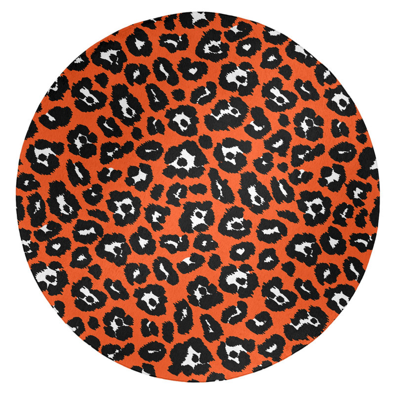 Animal Print Indoor Rug, Round 5'