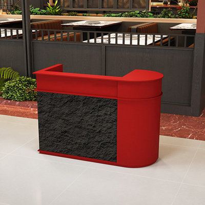 Contemporary Half-Circle Manufactured Wood Reception Desk