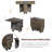 5-Piece Wood Top Folding Extendable Dining Table Set