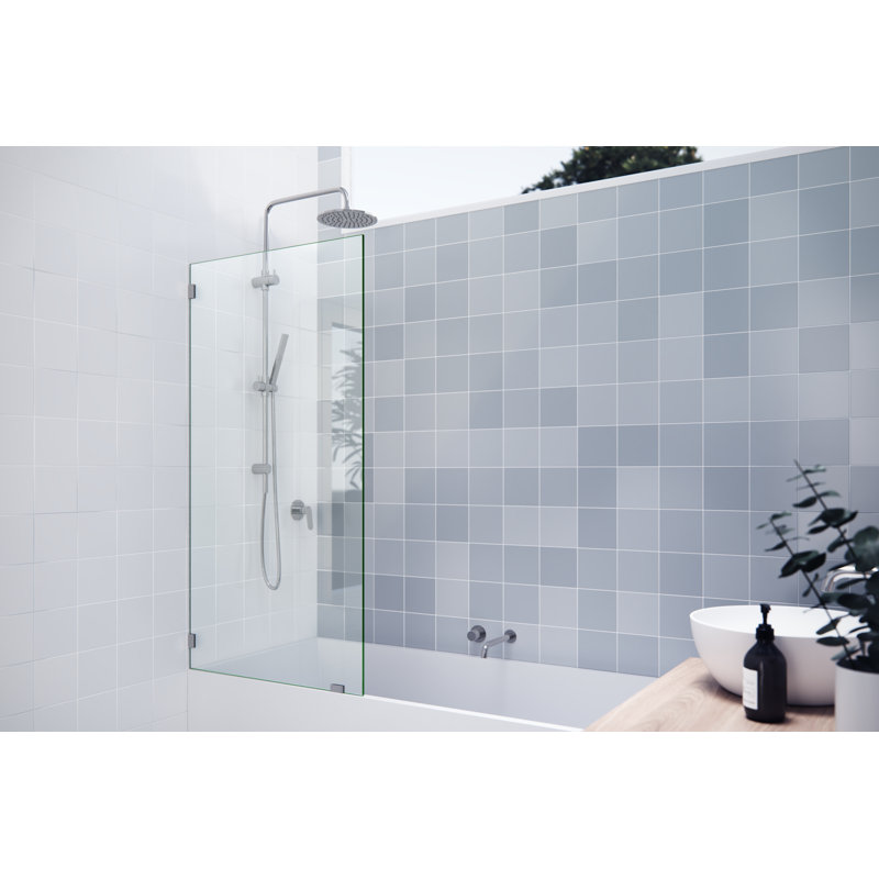 Panneau de douche fixe sans cadre 31,5 "x 58,25" Vela, Polished Nickel