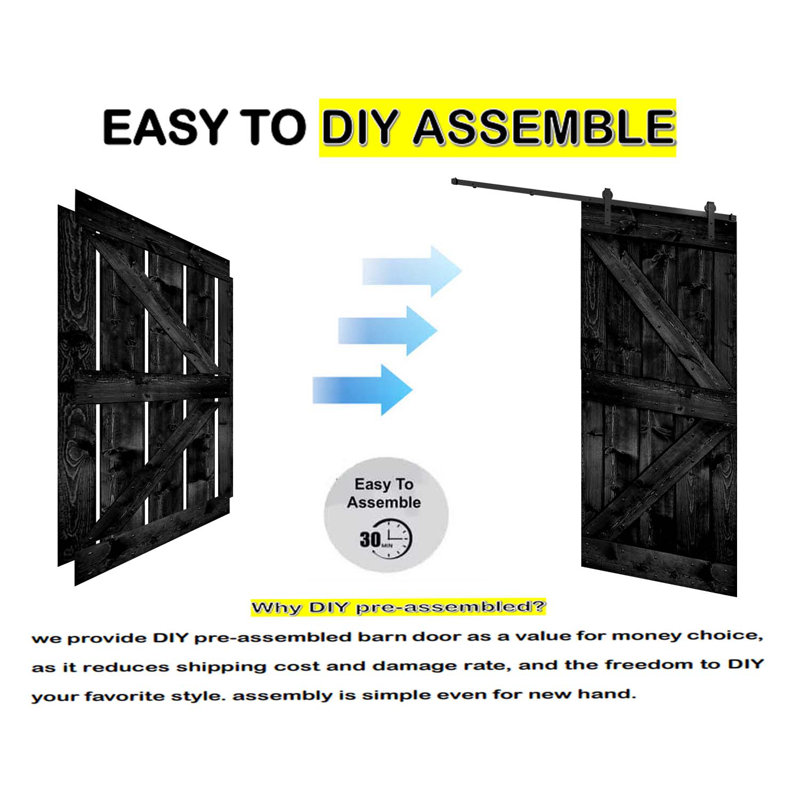 84'' Solid Wood with Installation Hardware Kit, 26" x 84", Black