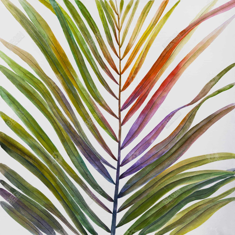 Aquarelle sur toile de palmier tropical | Décoration florale