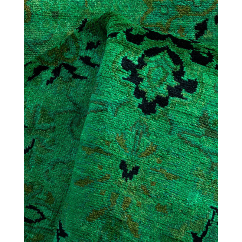 Yoshua One-of-a-Kind 3' X 5' New Age Wool Area Rug Green