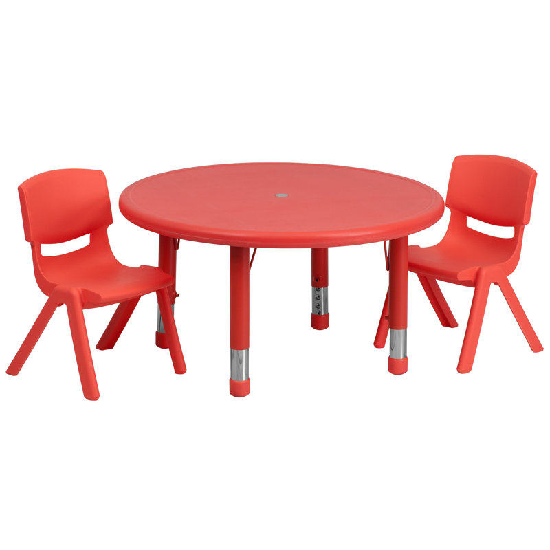 Ensemble de tables d'activités Goddard, Rouge, L 33 po x P 33 po x H 14,5 po à 23,75 po