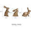 Figurine de lapin de Pâques doré, ensemble de 3 petites figurines en résine, décoration de table de lapin de Pâques rétro, décoration de table de printemps