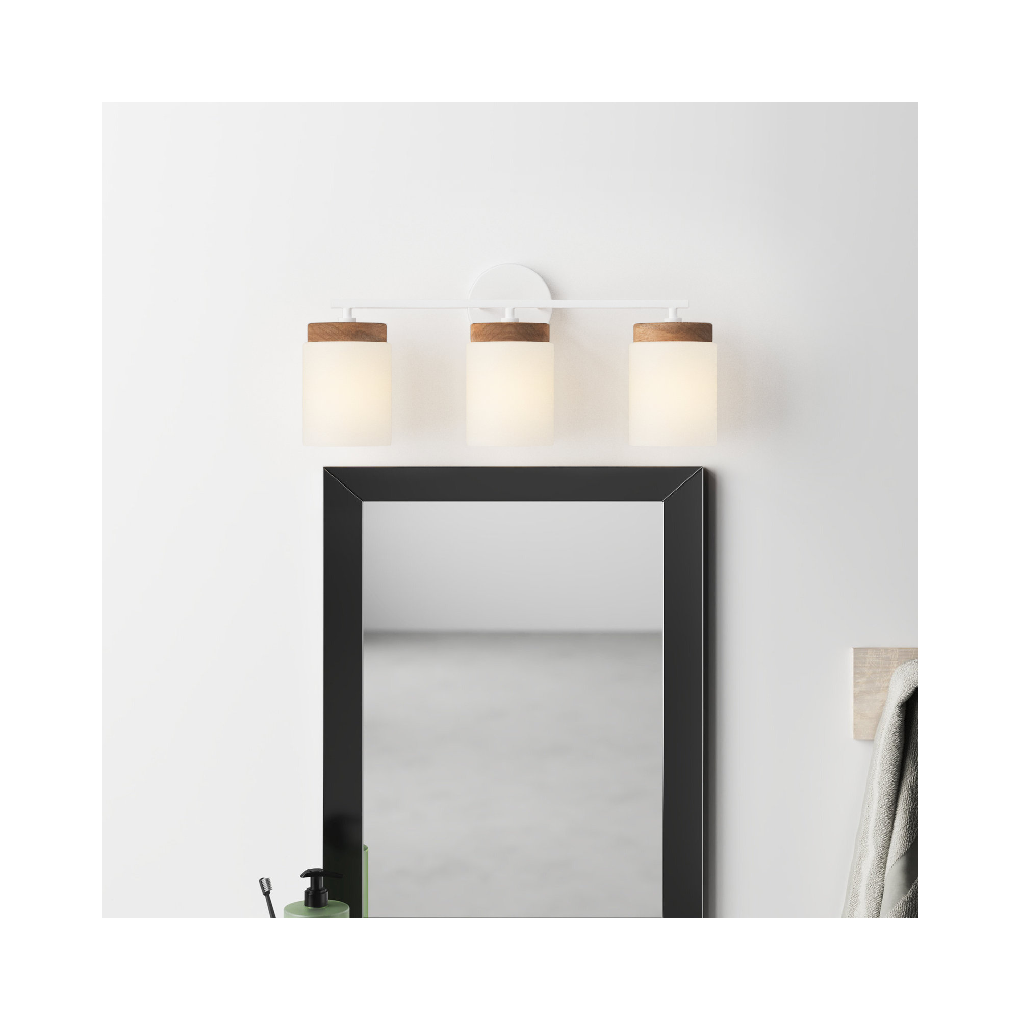 Donal 3 Light Frosted Dimmable Vanity Light