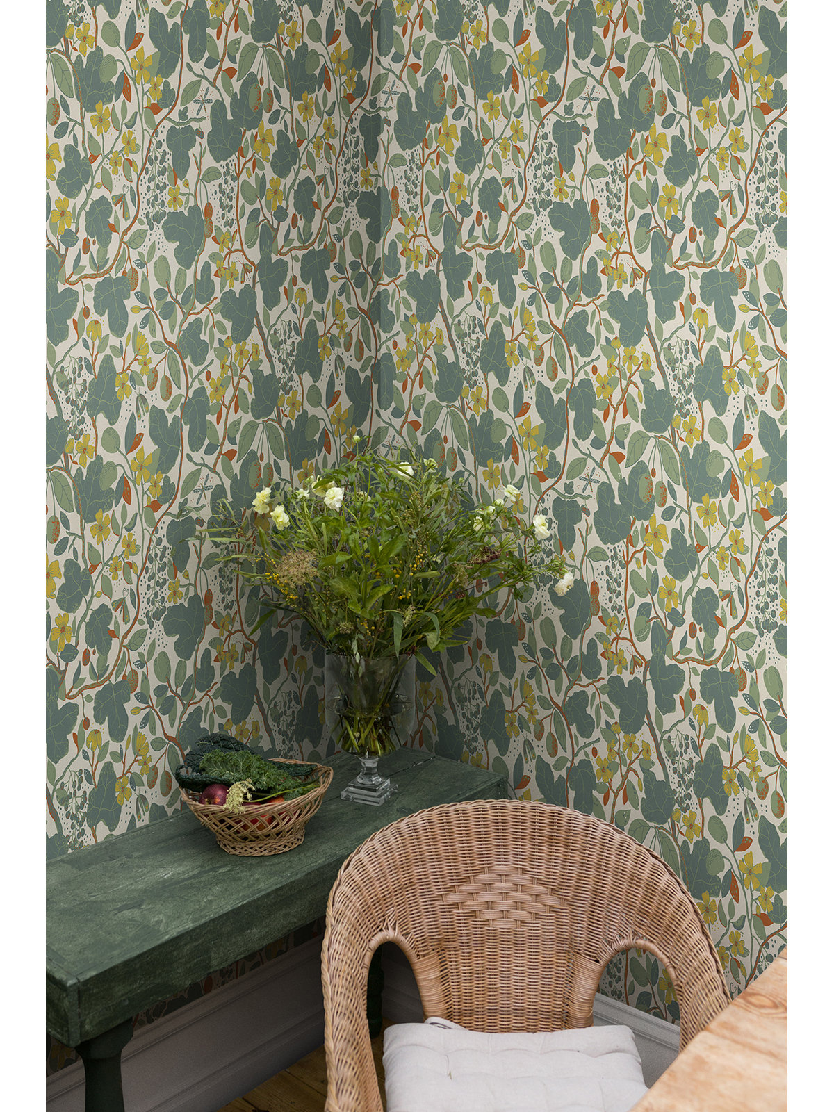 Wesler Floral Wallpaper, Turquoise