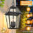 Large Outdoor Pendant Light For Porch 3-Light, 16'' Waterproof Exterior Hanging Lighting Outdoor Chandelier For Porch Gazebo With Adjustable Chain Tempered Glass,1Pack, Bulb Not Included